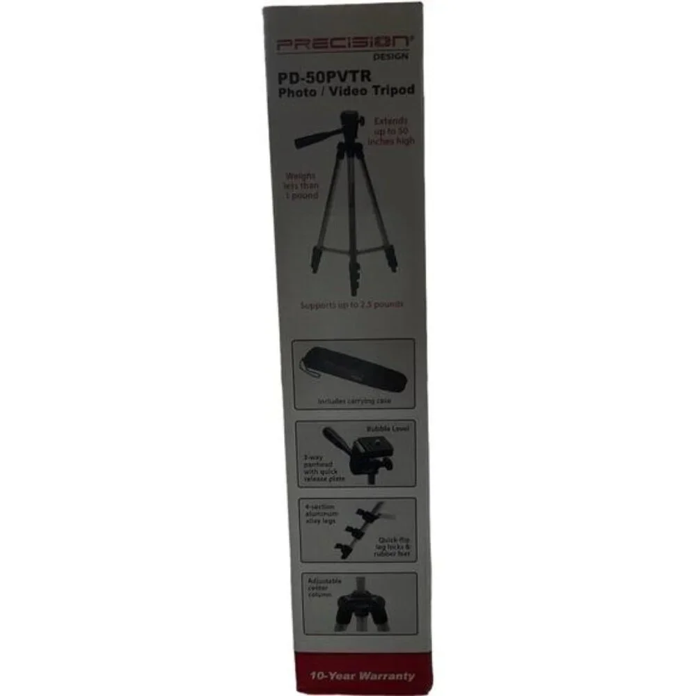 Precision Design PD-50PVTR Photo/Video Tripod With Case